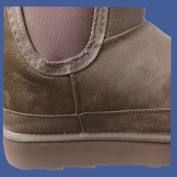 Ankis Womens Platform Ankle Boots With suede  Slip-On Style Chestnut Sz 11 - Picture 14 of 14